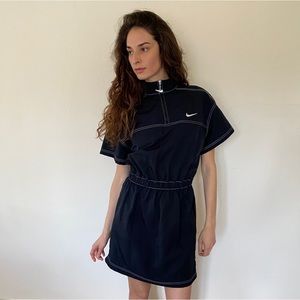 Nike Women's Sportswear Swoosh Woven Black Nylon Dress